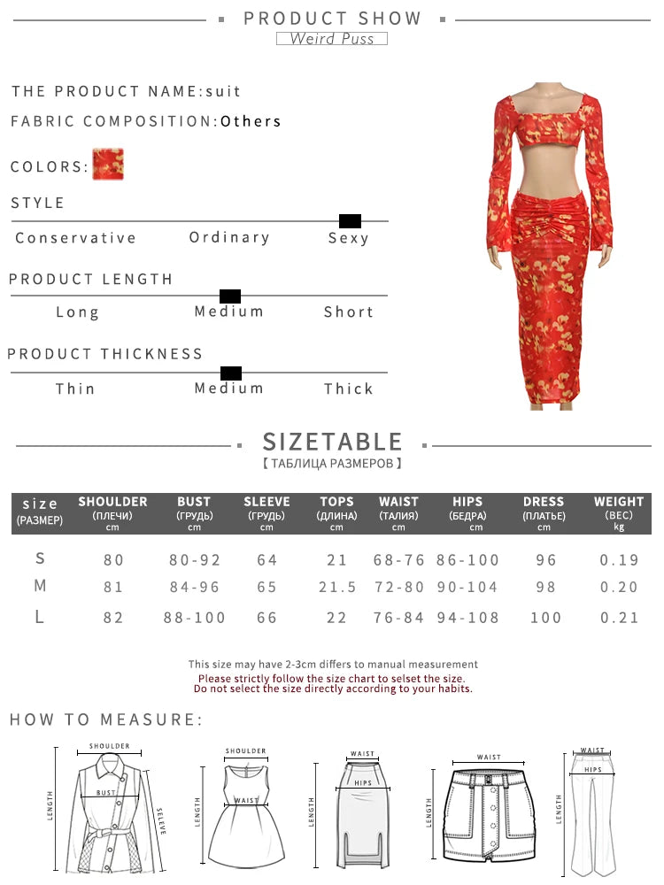 Girls Of Fashion Colorful Tie-Dye Print Women 2 Piece Set Trend Flared Sleeve Crop Tops+Pleats Skinny Stretch Long Skirts Sexy Suit