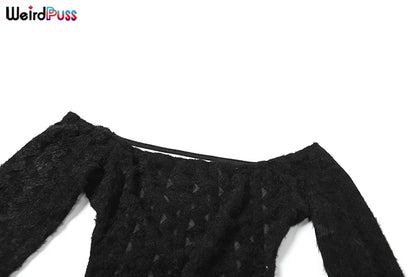 Weird Puss Knit Thin Romper Women Slash Neck Backless Fall Elegant Full Sleeve Hipster Playsuit Street Workout Shorts Overalls %