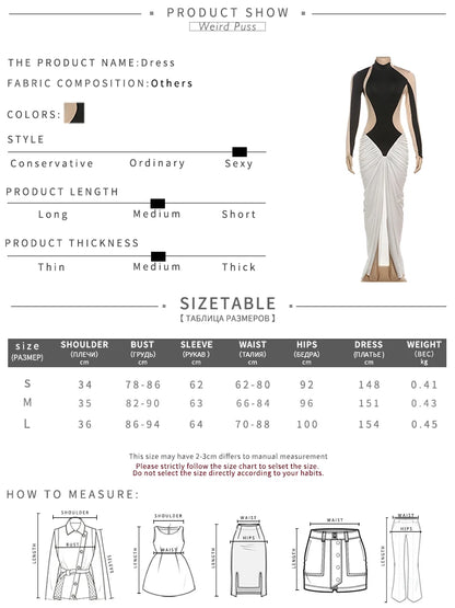 Girls Of Fashion Contrast Patchwork Dress Women Turtleneck Full Sleeve Pleat Slits Hem Autumn Trend Stretch Streetwear Maxi Bodycon //