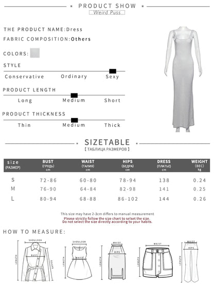 Weird Puss Bright Silk Backless Dress Wome Tight Skinny Sleeveless Square Collar Skinny Stretch Elegant Birthday Party Vestidos