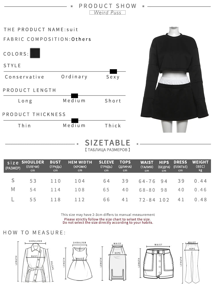 Girls Of Fashion Casual 2 Piece Set Women Patch Full Sleeve Crop Tops+Wide Belt Fake 2 Pieces Skirts Matching Casual Street Outfits