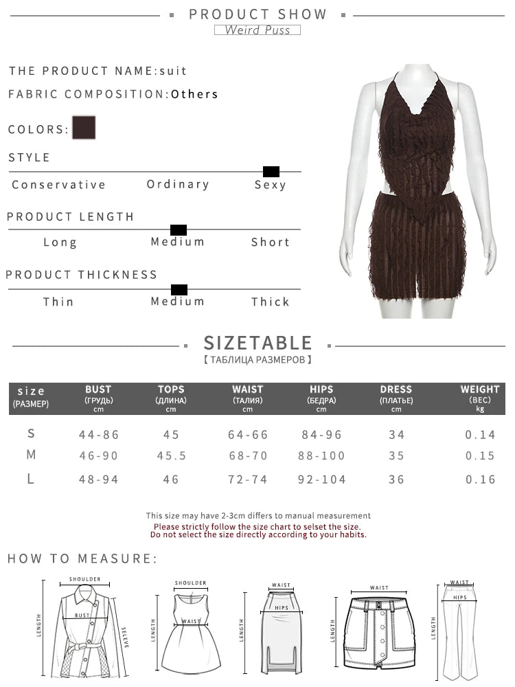 Girls Of Fashion Ruffles Patchwork Women 2 Piece Set Sexy Thin Halter Backless Camisole+Mini Skirts Matching Clubwear Midnight Outfits