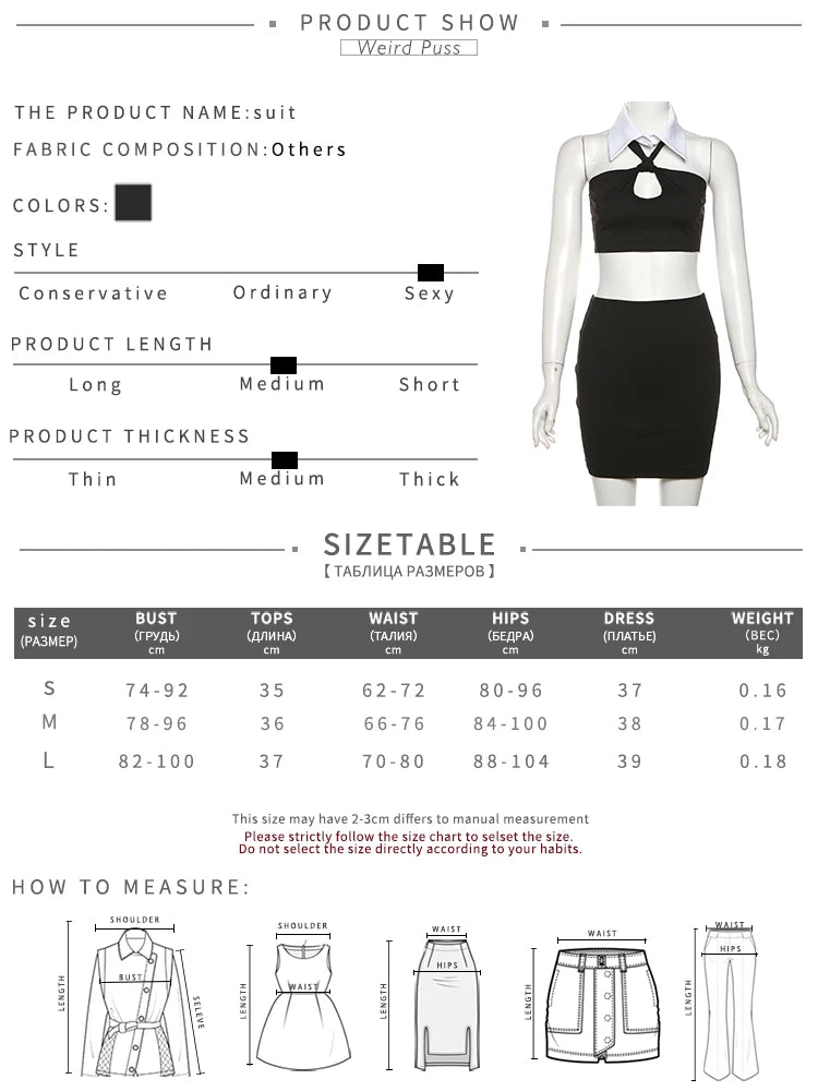 Girls Of Fashion Hipster Sexy Women 2 Piece Set Chic Polo Halter Camisole+Tight Skirts Midnight Club Slim Matching Vacation Outfits