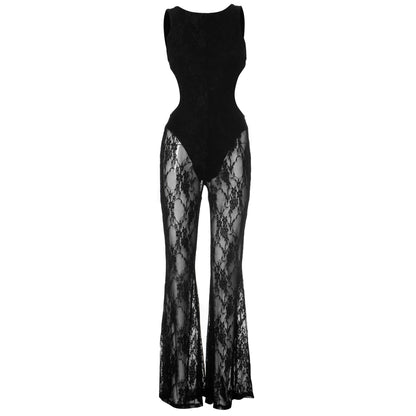 Weird Puss Sexy Patchwork Jumpsuit Women Sleeveless Backless 2025 Summer Fashion Midnight Coquette Clubwear Activity Overalls %