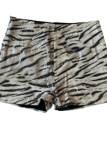 Weird Puss Sexy Sequins Shorts Women Leopard Print Patchwork Wild Skinny Basic Club Street Summer Midnight Sexy Trend Buttoms D4